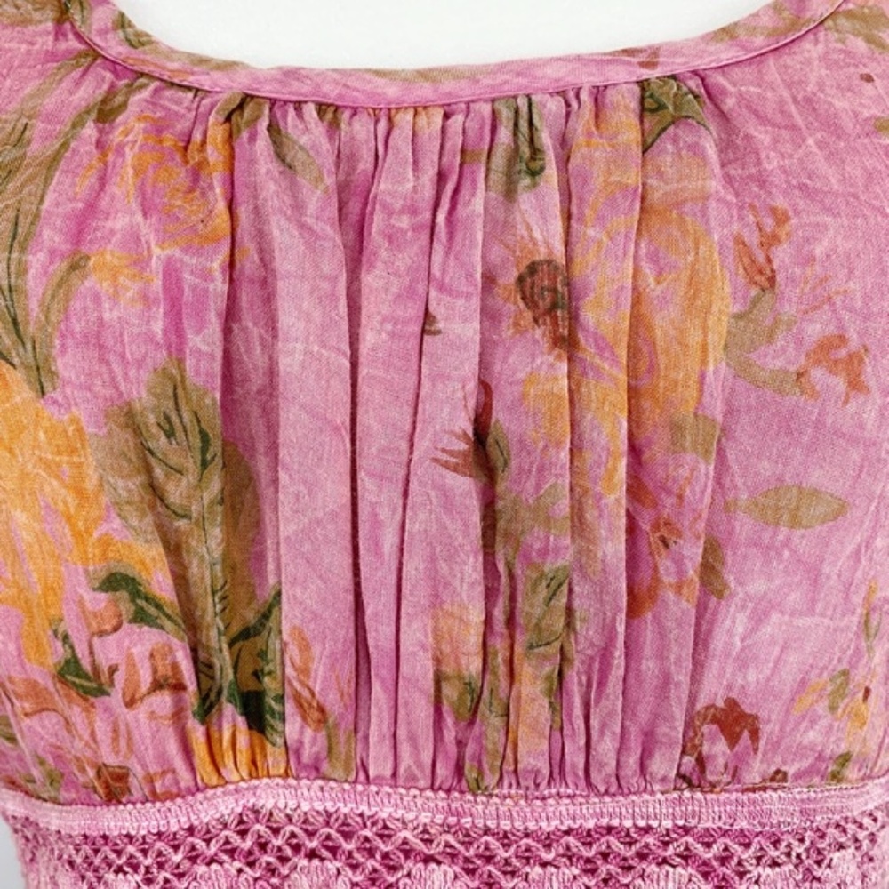 100% Cotton Boho Floral Ruffle Tiered Maxi Dress - Picture 4 of 10